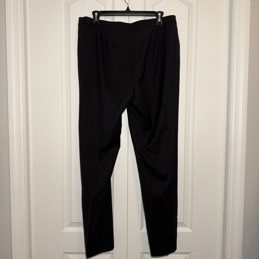 Lafayette 148 New York Women Wool Pants Stretch Tapered Side Zip Black Sz 10